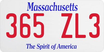 MA license plate 365ZL3