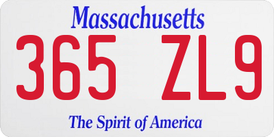 MA license plate 365ZL9