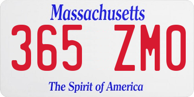 MA license plate 365ZM0