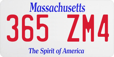 MA license plate 365ZM4