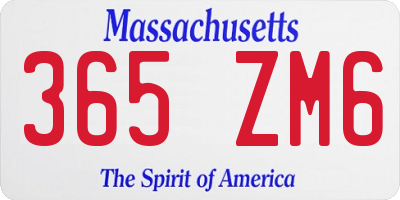 MA license plate 365ZM6
