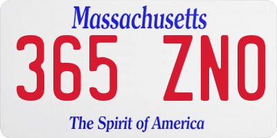 MA license plate 365ZN0
