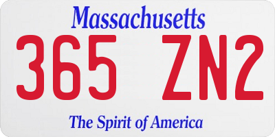 MA license plate 365ZN2