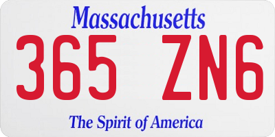 MA license plate 365ZN6