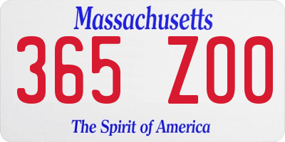 MA license plate 365ZO0