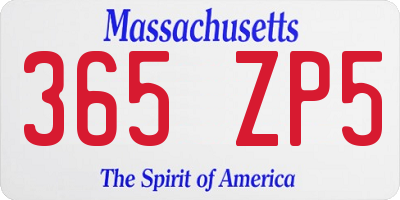 MA license plate 365ZP5