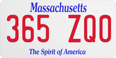 MA license plate 365ZQ0