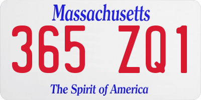 MA license plate 365ZQ1