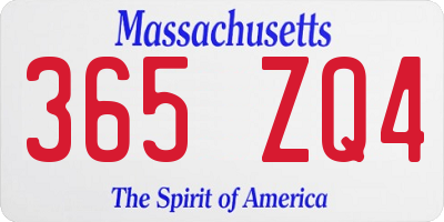 MA license plate 365ZQ4