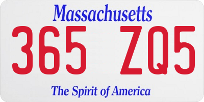 MA license plate 365ZQ5