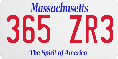 MA license plate 365ZR3
