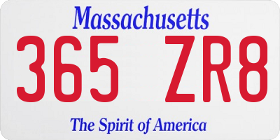 MA license plate 365ZR8