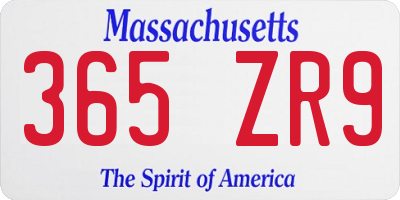MA license plate 365ZR9