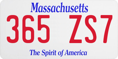 MA license plate 365ZS7