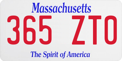 MA license plate 365ZT0