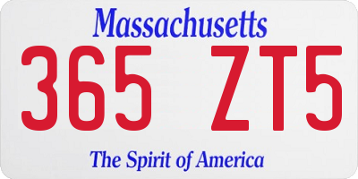 MA license plate 365ZT5