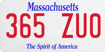 MA license plate 365ZU0