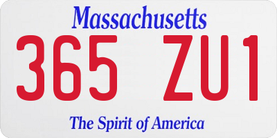 MA license plate 365ZU1