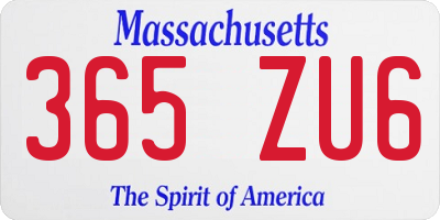 MA license plate 365ZU6