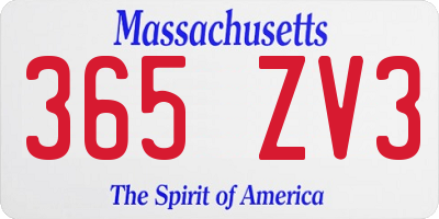 MA license plate 365ZV3