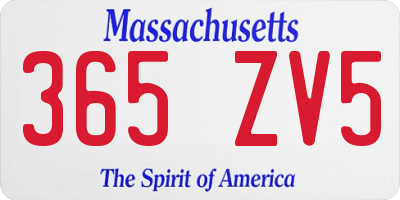 MA license plate 365ZV5