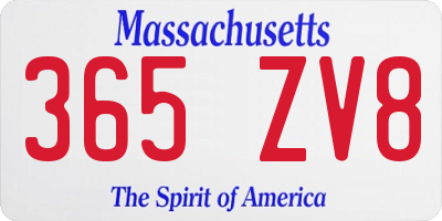 MA license plate 365ZV8
