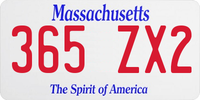 MA license plate 365ZX2