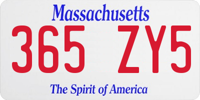 MA license plate 365ZY5