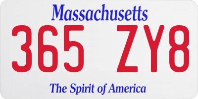 MA license plate 365ZY8