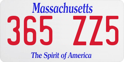 MA license plate 365ZZ5