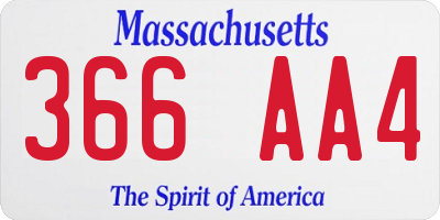 MA license plate 366AA4