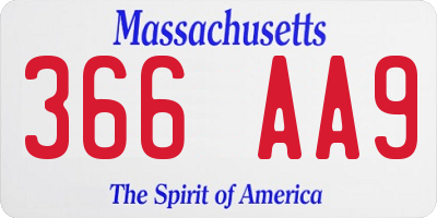MA license plate 366AA9