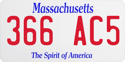 MA license plate 366AC5