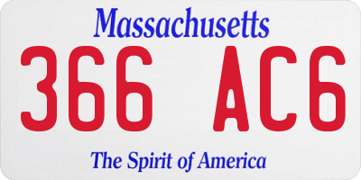 MA license plate 366AC6