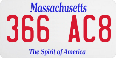 MA license plate 366AC8