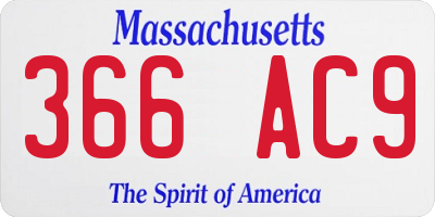 MA license plate 366AC9