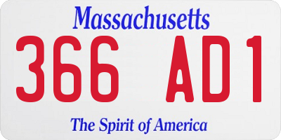 MA license plate 366AD1