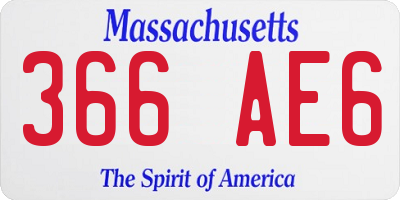 MA license plate 366AE6