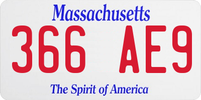 MA license plate 366AE9