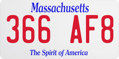 MA license plate 366AF8