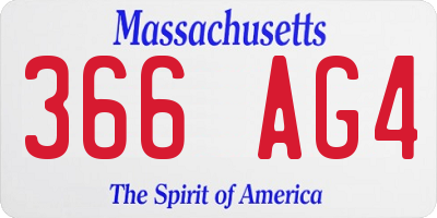 MA license plate 366AG4
