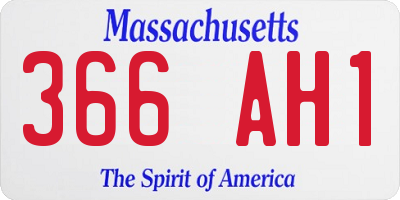 MA license plate 366AH1