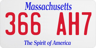 MA license plate 366AH7