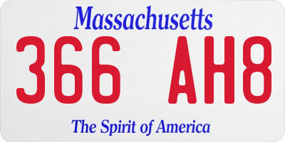 MA license plate 366AH8