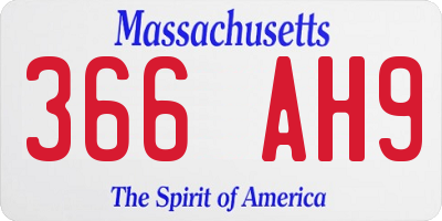MA license plate 366AH9