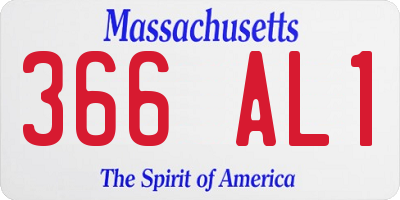 MA license plate 366AL1