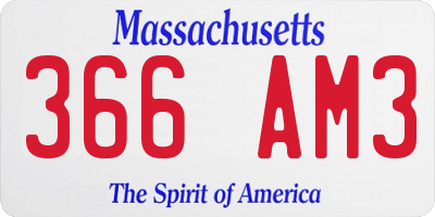 MA license plate 366AM3