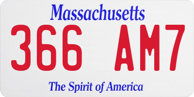 MA license plate 366AM7