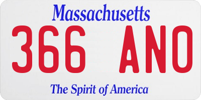 MA license plate 366AN0