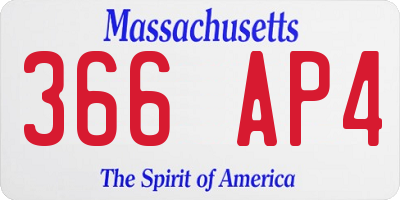 MA license plate 366AP4
